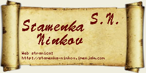 Stamenka Ninkov vizit kartica
